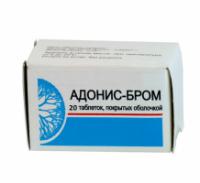 АДОНИС-БРОМ ТАБ П/О N20 УП КНТ-ЯЧ ПК 10*2